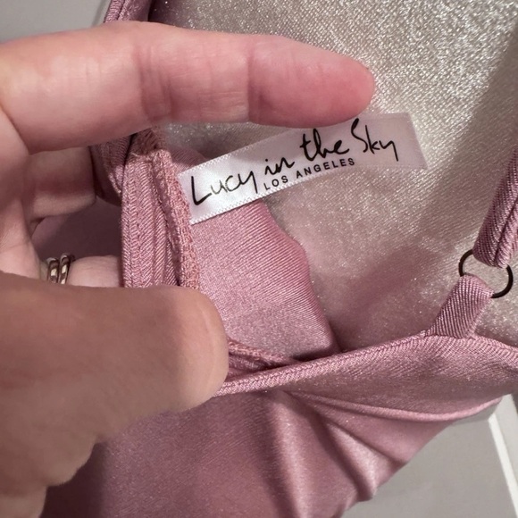 Lucy in the Sky Pink Ruched Bodycon Mini Dress Medium - Picture 6 of 8